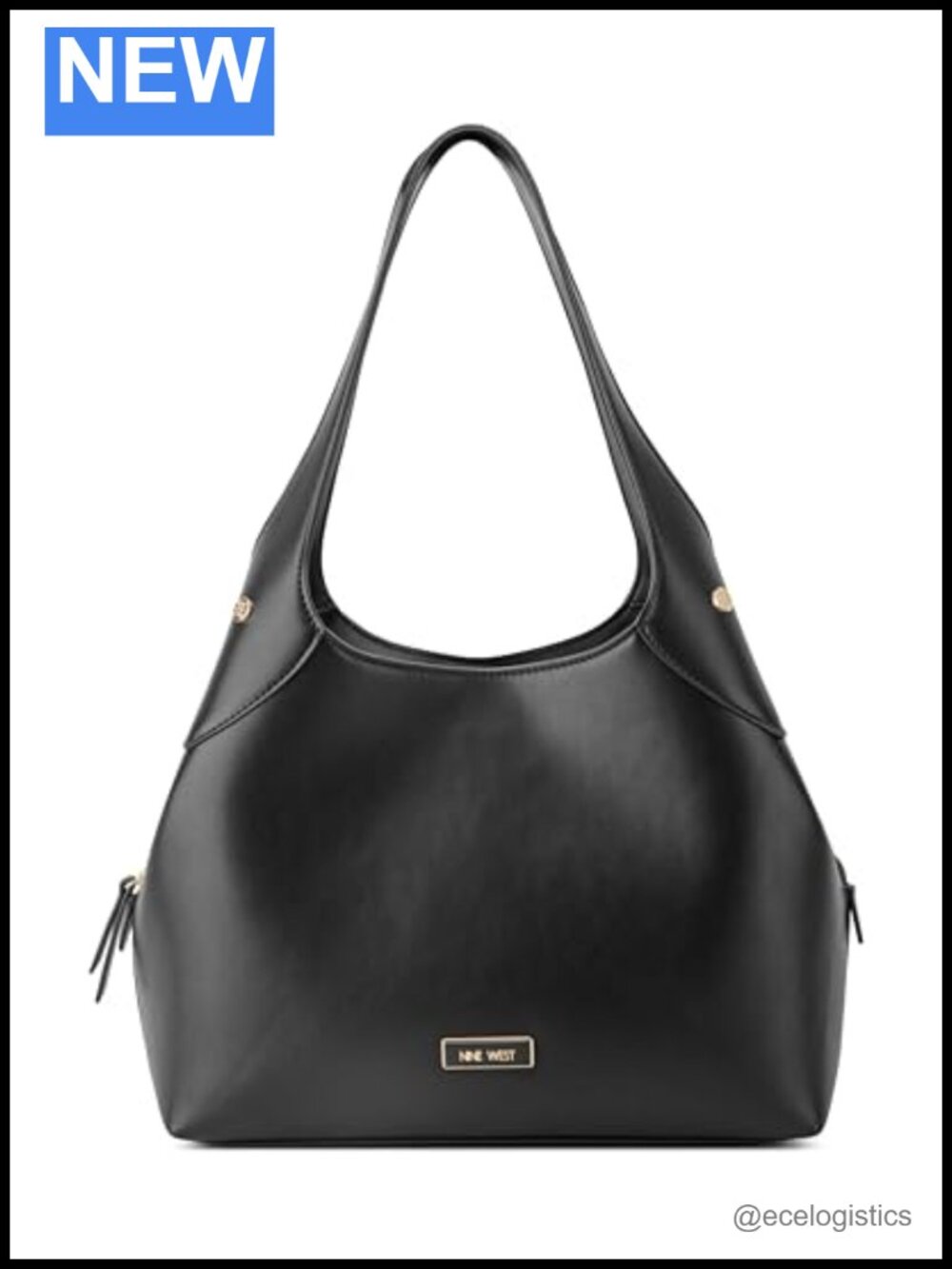 Faux Leather Shoulder Hobo Bag with Zipper Closure